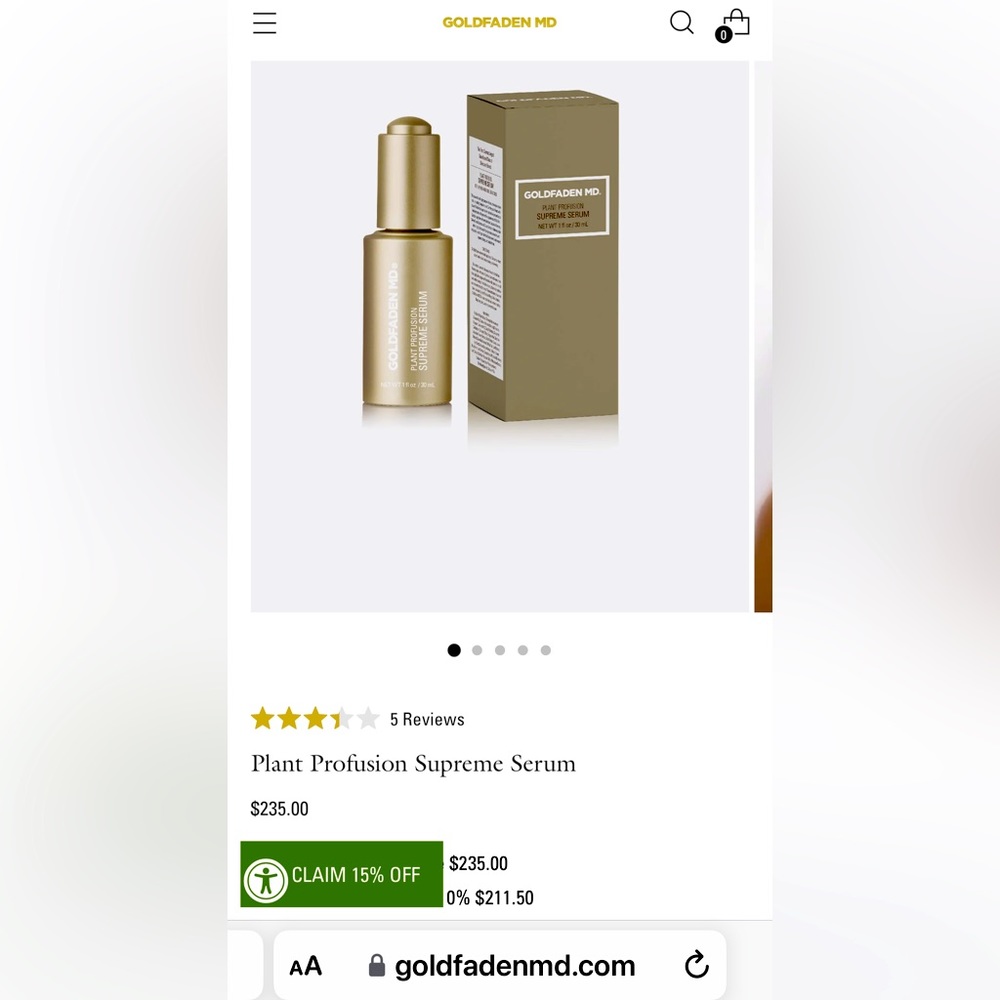 BNIB GOLDFADEN MD SUPREME SERUM